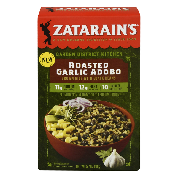 Save on Zatarain's Brown Rice Roasted Garlic Adobo with Black Beans