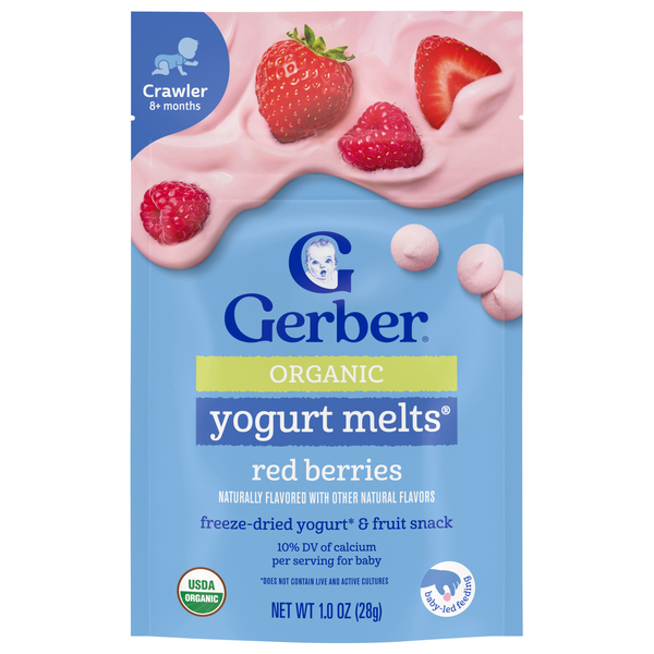 Gerber Organic Baby Red Berries Yogurt Melts 8+ Months
