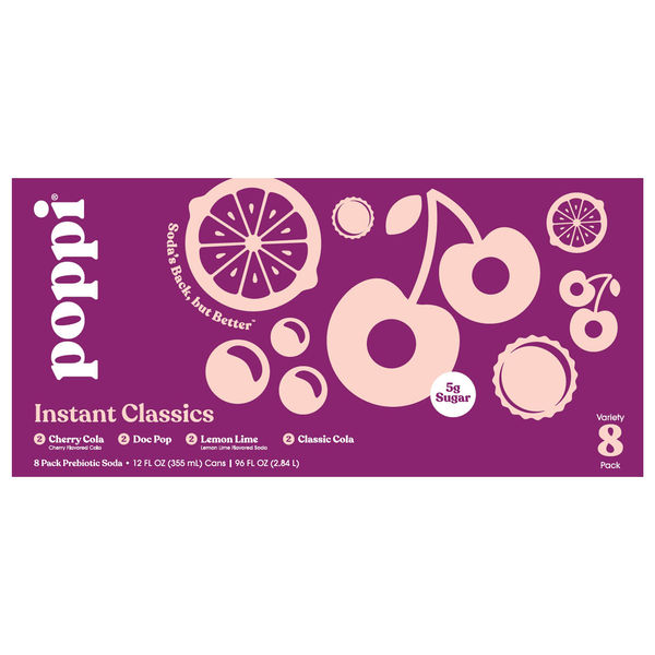 Poppi Prebiotic Soda Variety Pack - 8 pk