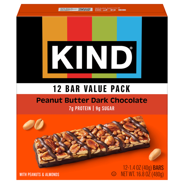 KIND Gluten Free Peanut Butter Dark Chocolate Value Pack Bars - 12 ct