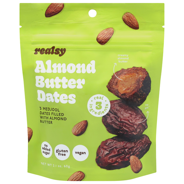 Realsy Gluten Free Almond Butter Dates - 3 ct