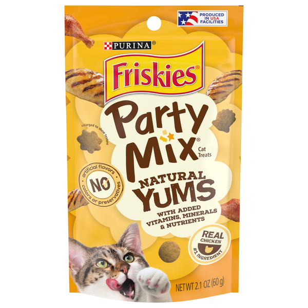 Friskies Natural Yums Party Mix with Real Chicken Cat Treats