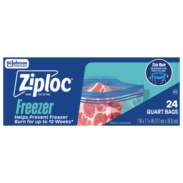 Ziploc Stay Open Freezer Bags Quart
