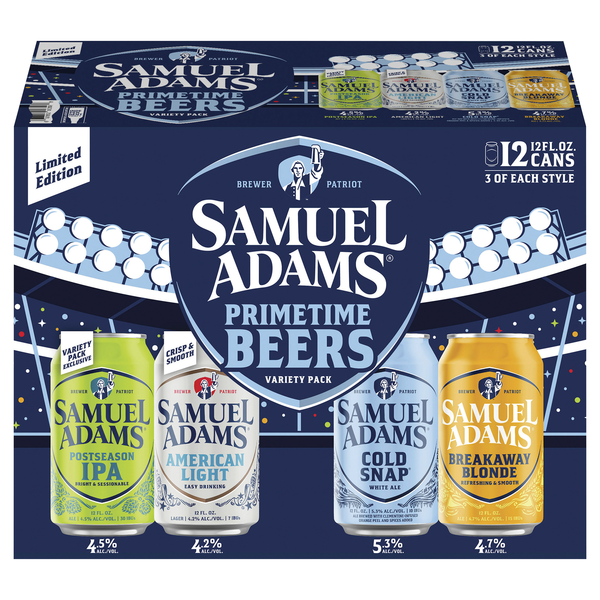 Samuel Adams Prime Time Variety Pack Beer - 12 pk