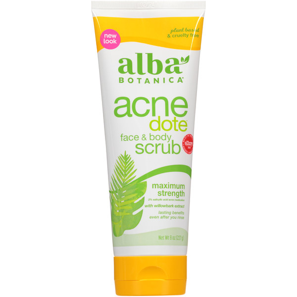 Alba Botanica Acne Dote Face & Body Scrub Maximum Strength