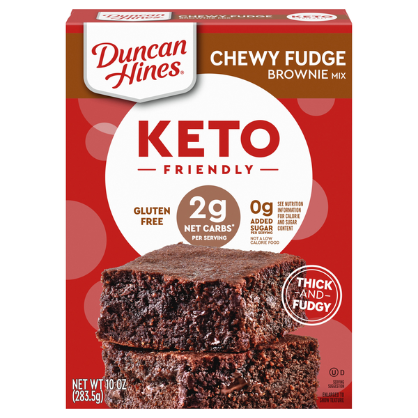 Duncan Hines Keto Friendly Gluten Free Chewy Fudge Brownie Mix