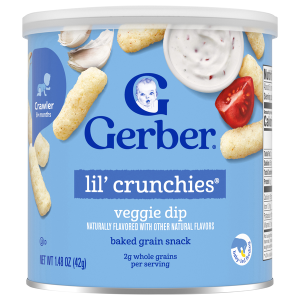 Gerber Lil' Crunchies Veggie Dip Baked Grain Snack 8+ Months