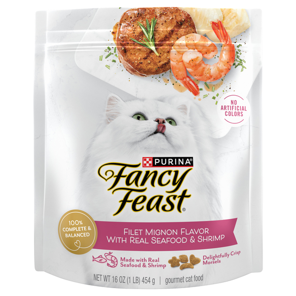 Fancy Feast Filet Mignon with Seafood & Shrimp Gourmet Adult Dry Cat Food