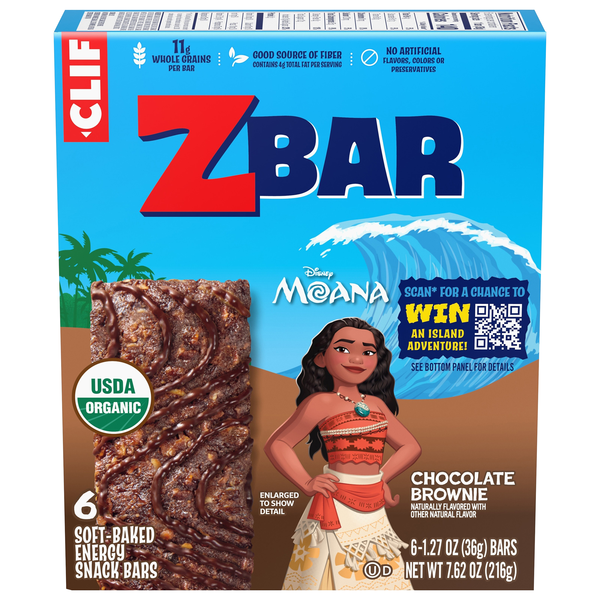 CLIF KID ZBAR Organic Chocolate Brownie Energy Snack Bar - 6 ct