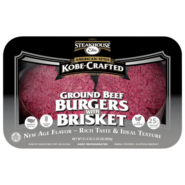Steakhouse Elite Kobe Crafted Ground Beef Burgers with Brisket - 4 ct