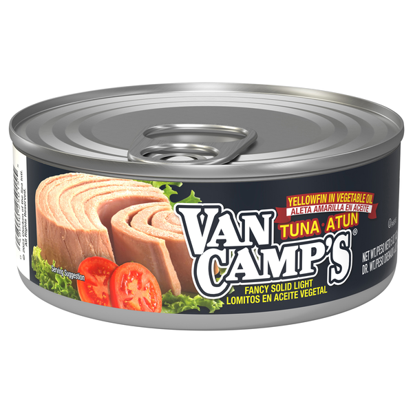 Van Camp's Wild Caught Fancy Solid Light Yellowfin Tuna in Vegetable Oil