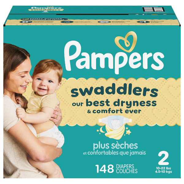 Pampers Swaddlers Size 2 Baby Diapers 12-18 lb