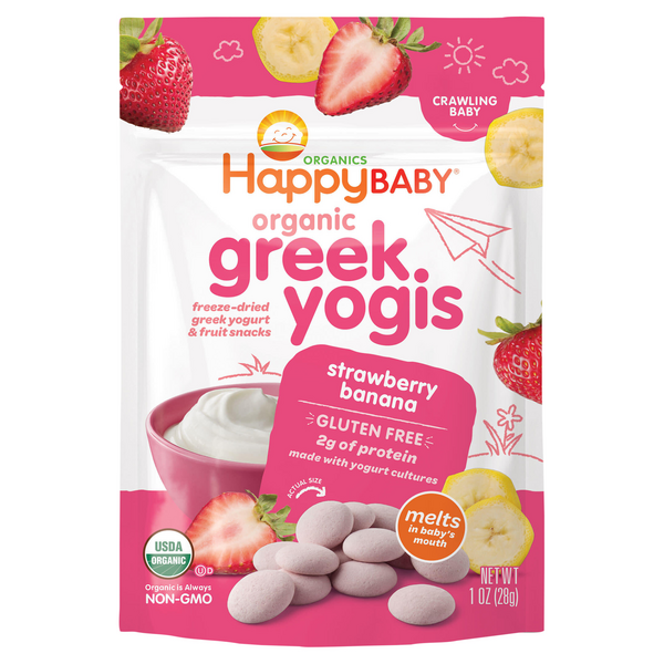 Happy Baby Organics Greek Yogis Strawberry Banana Yogurt & Fruit Snacks