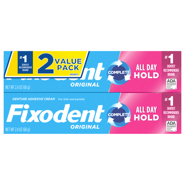 Fixodent Original Denture Adhesive Cream Value Pack - 2 ct