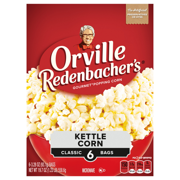 Orville Redenbacher's Kettle Corn Classic Bags Microwave Popcorn - 6 ct