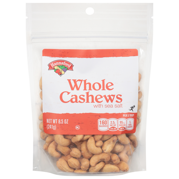 Hannaford Cashews Whole with Sea Salt