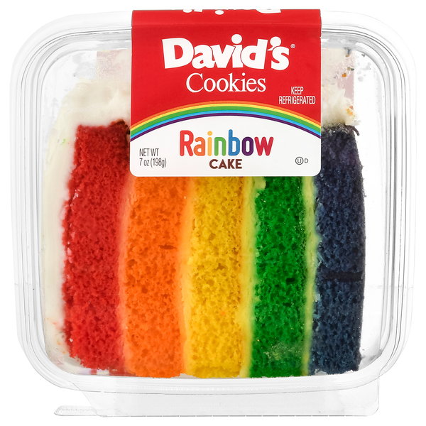 David's Cookies Rainbow Cake Slice