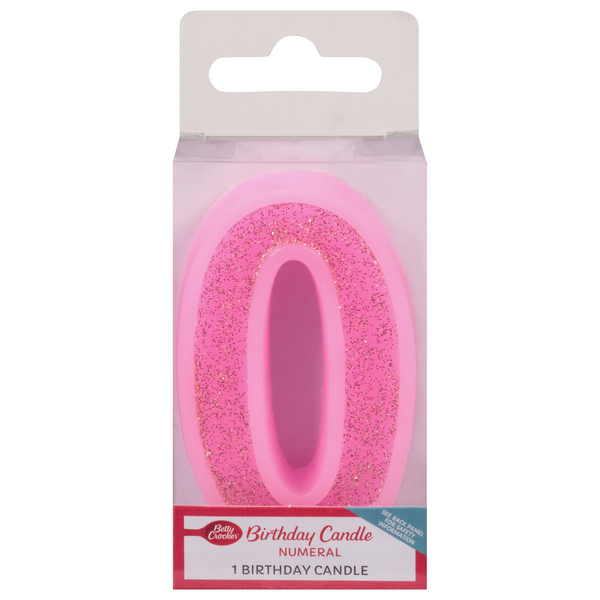 Betty Crocker Pink Numeral Birthday Candle #0