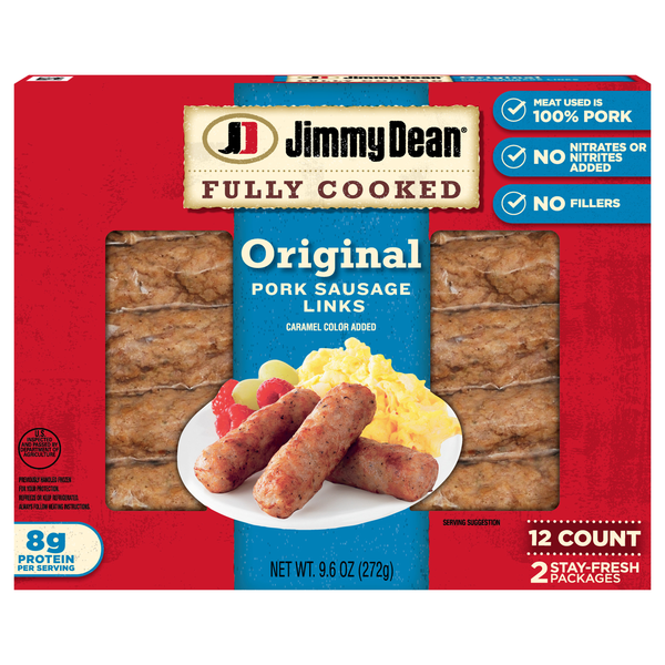 Jimmy Dean Fully Cooked Original Pork Breakfast Sausage Links - 12 ct