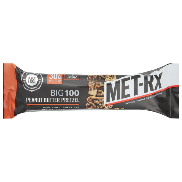 MET-Rx Big 100 Peanut Butter Pretzel 30g Protein Meal Replacement Bar