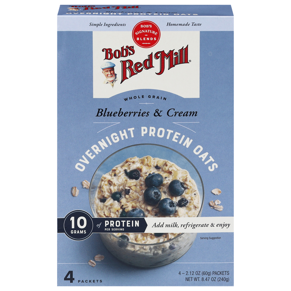 Bob's Red Mill Blueberries & Cream Overnight 10g Protein Oats - 4 ct
