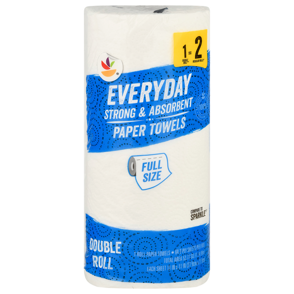 Our Brand Everyday Full Size White Double Roll 2-Ply Paper Towels