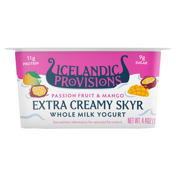 Icelandic Provisions Extra Creamy Whole Milk Passion Fruit Mango Yogurt