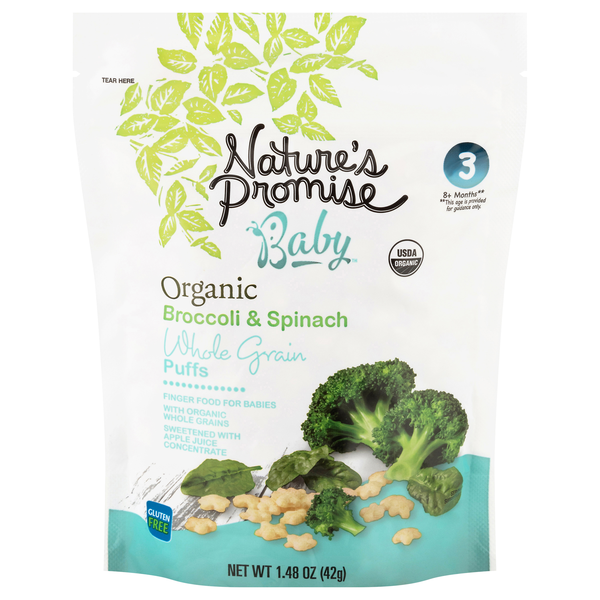 Nature's Promise Organic Baby Stage 3 Broccoli & Spinach Whole Grain Puffs