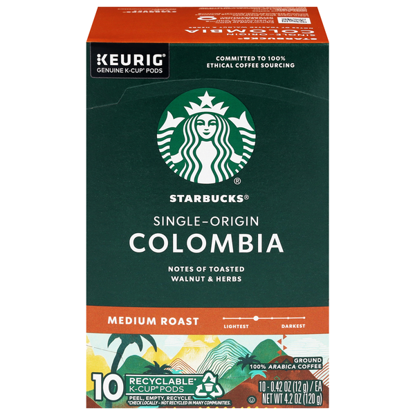 Starbucks Colombia Medium Roast K-Cup Coffee Pods