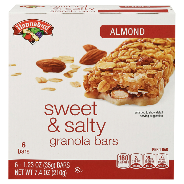 Hannaford Sweet & Salty Almond Granola Bar - 6 ct