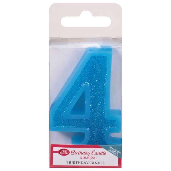 Betty Crocker Blue Numeral Birthday Candle #4