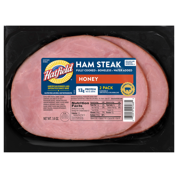 Hatfield Fully Cooked Boneless Honey Ham Steaks - 2 ct