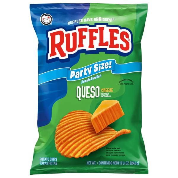Ruffles Queso Cheese Flavor Potato Chips Party Size