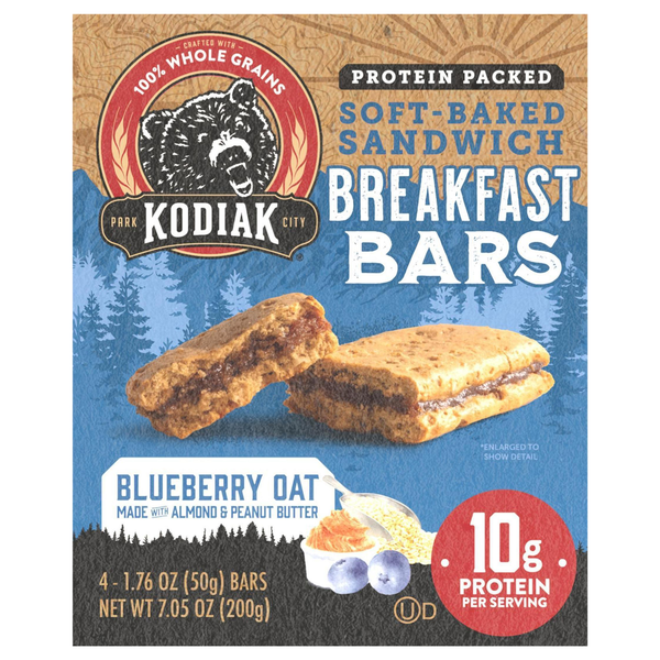 Kodiak Protein Blueberry Oat Soft-Baked Sandwich Breakfast Bars - 4 ct