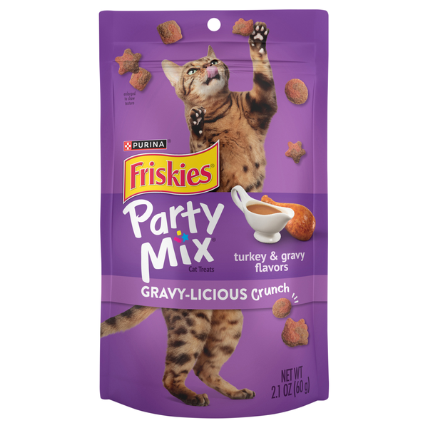 Friskies Party Mix Turkey Gravy-Licious Crunch Cat Treats