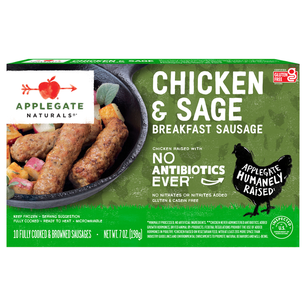 Applegate Naturals Sage & Chicken Breakfast Sausage Links - 10 ct Frozen
