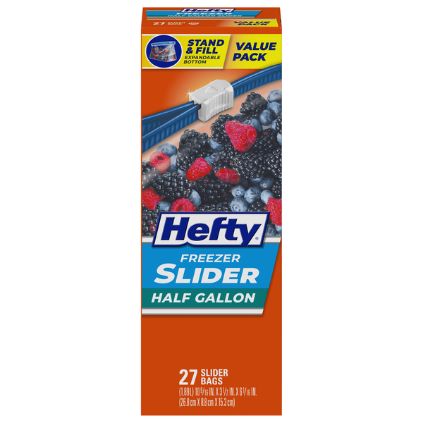 Hefty Slider Half Gallon Freezer Bags