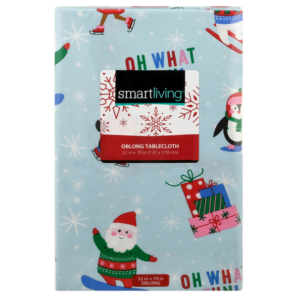 Smart Living Oblong Holiday Tablecloth Oh What Fun! 52 X 70 Inch