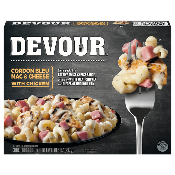 DEVOUR Cordon Bleu Mac & Cheese with Chicken Frozen Meal