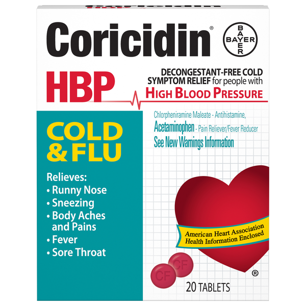 Coricidin HBP Cold & Flu Tablets