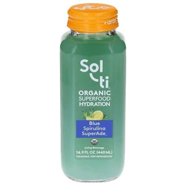 Sol-ti Organic SuperFood Hydration Blue Spirulina SuperAde Living Beverage