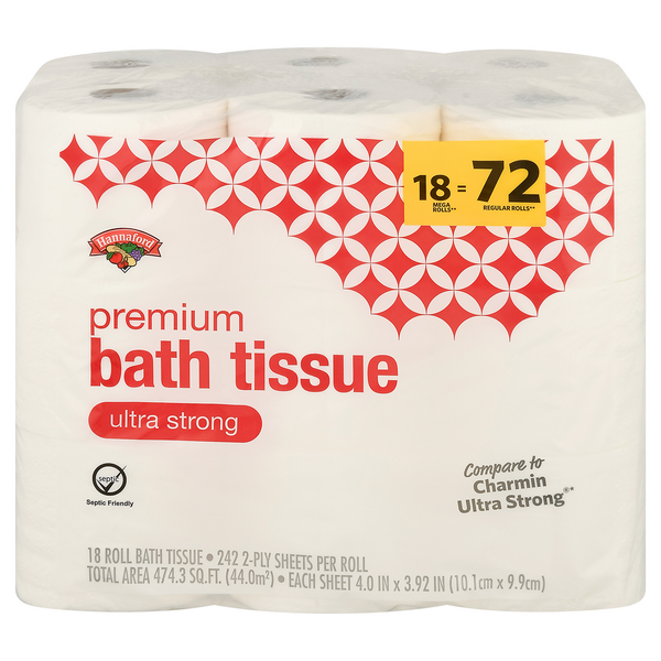 Hannaford Ultra Strong Premium Toilet Paper Mega Roll 2-Ply