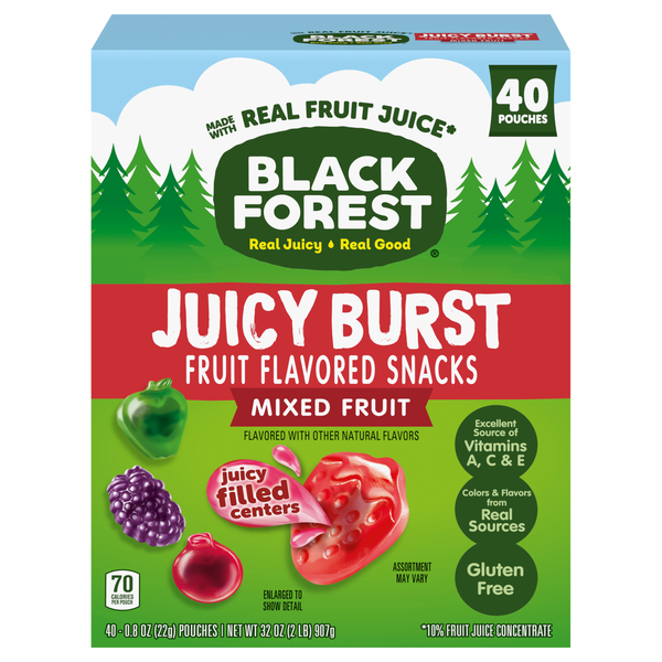 Black Forest Juicy Burst Mixed Fruit Flavored Snacks - 40 ct