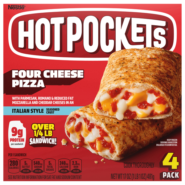 HOT POCKETS Four Cheese Pizza Sandwiches - 4 ct Frozen