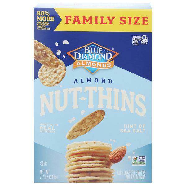Blue Diamond Almond Nut-Thins Gluten Free Hint of Salt Rice Crackers