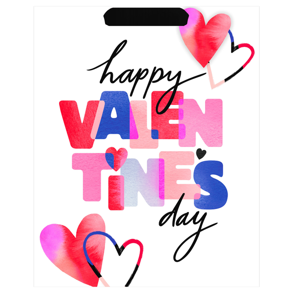 Hallmark Medium Gift Bag (Happy Valentine's Day on White)