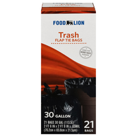 Food Lion Trash Bags with Tie Flaps 30 Gallon