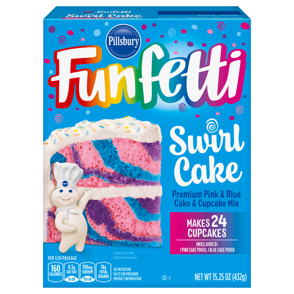 Pillsbury Funfetti Swirl Cake Pink & Blue Cake MIx