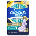 Always Maxi MaxProtect Size 7 Heavy Overnight Pads with Wings