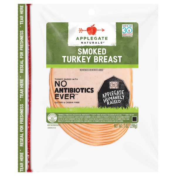 Applegate Naturals Antibiotic Free Smoked Turkey Breast Sliced